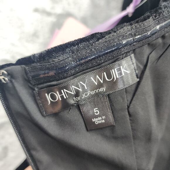 NEW Johnny Wujek Top Womens 5 Juniors Black Velvet Strapless Corset Bustier - Picture 7 of 13